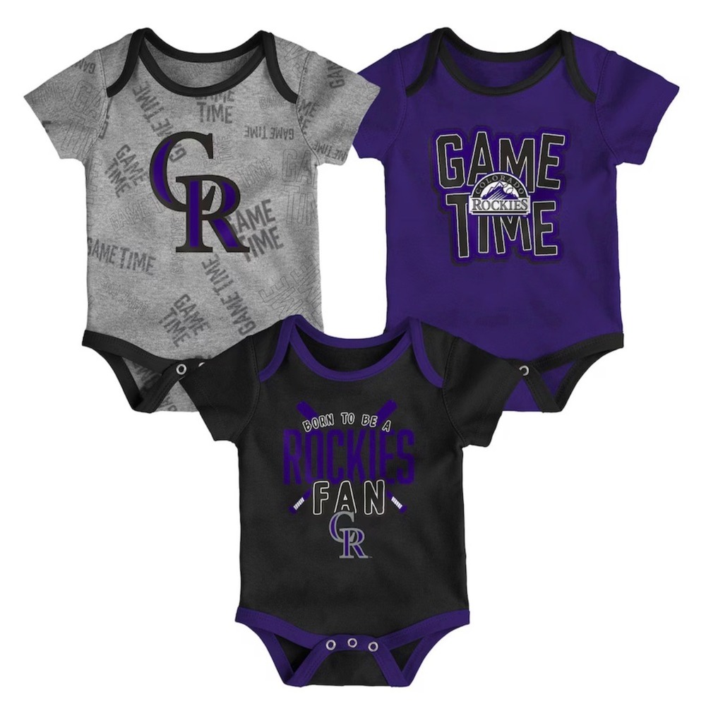 Colorado‎ Rockies Infant 3 Piece Bodysuit Creeper Set 24 Months MLB Baby NWT